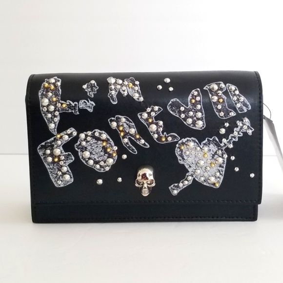 Alexander McQueen Handbags - Alexander McQueen Skull Leather Stud Embellished Chain Crossbody Black